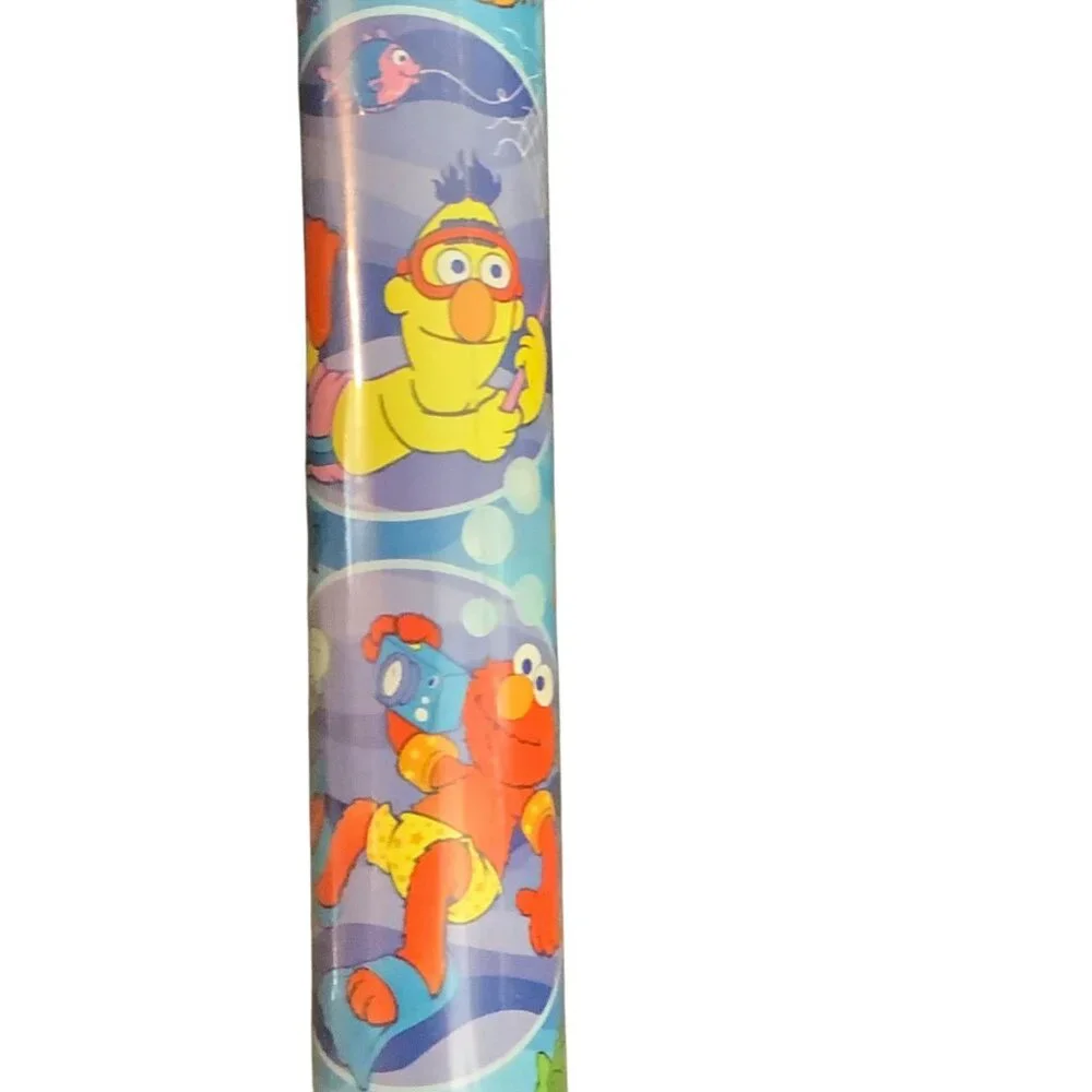 Sesame Street Gift Wrap 2.5 Ft x 5 Ft Roll Swim Theme Characters Paper 12.5 Sq F